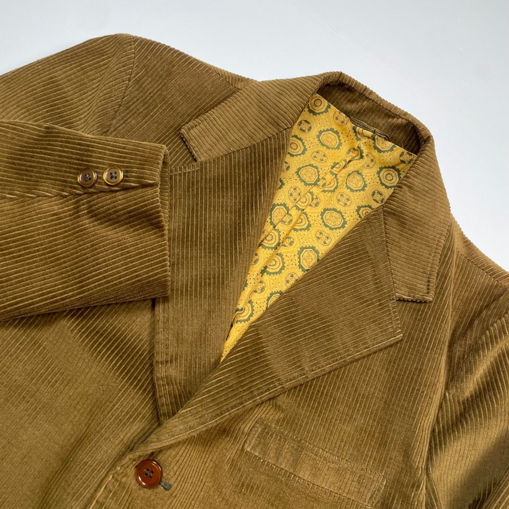 Vintage Sears The Mens Store Perma-Prest Corduroy Blazer Brown 70s 38R